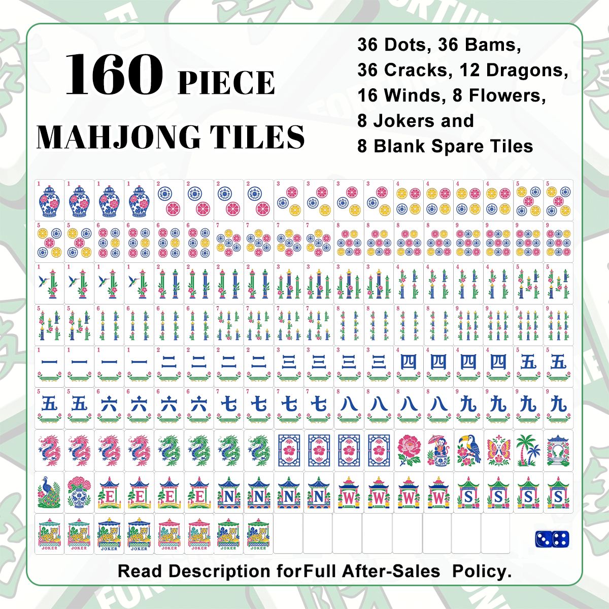 Sunday China American Mahjong Tiles