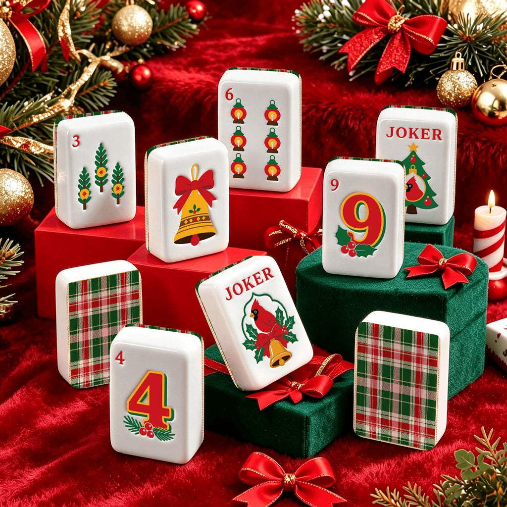 Christmas Cardinal American Mahjong Tiles Christmas