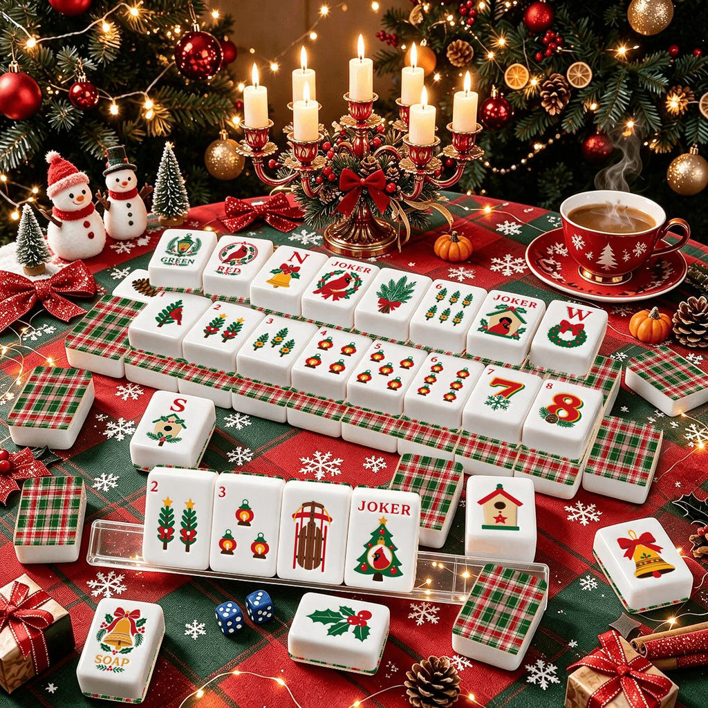 Christmas Cardinal American Mahjong Tiles Christmas