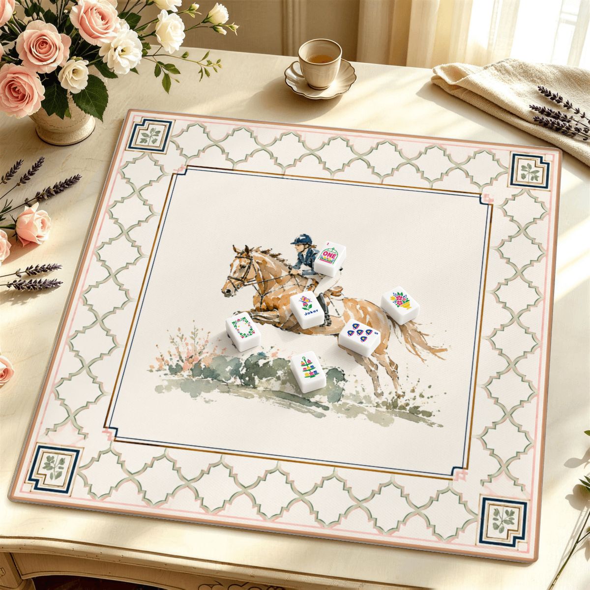 Trellis Run Premium Mahjong Mat | Made in USA