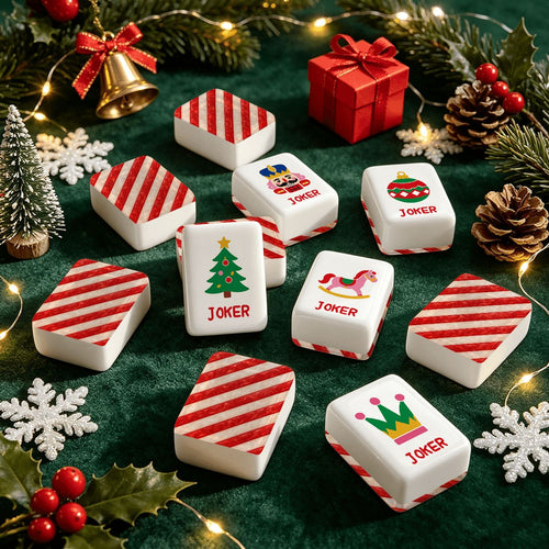Candy Cane Playful Workshop Christmas Mahjong Tiles