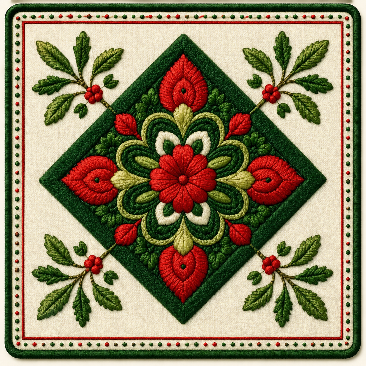 Embroidery Christmas Mahjong Mat