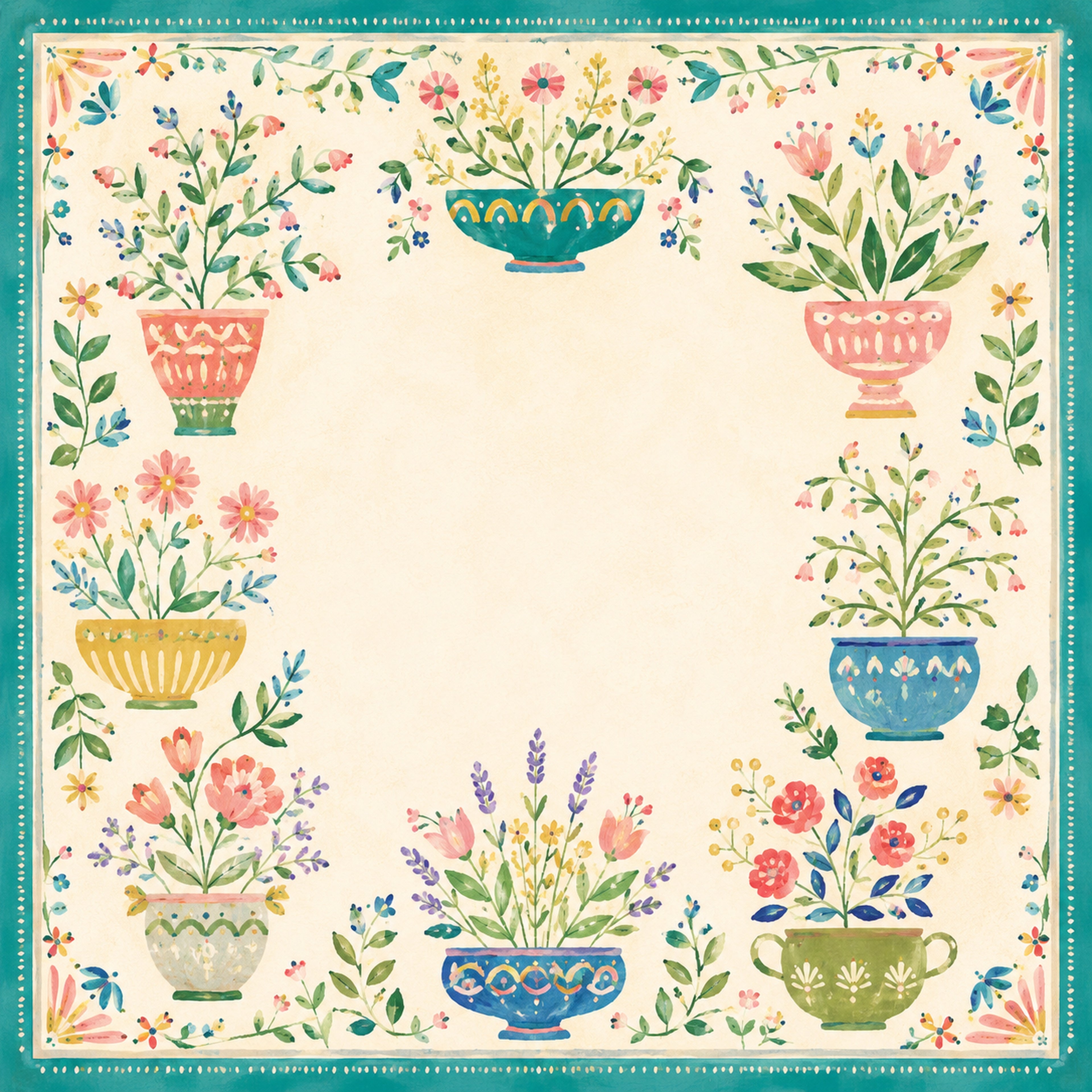 Painted Conservatory Floral Mahjong Mat