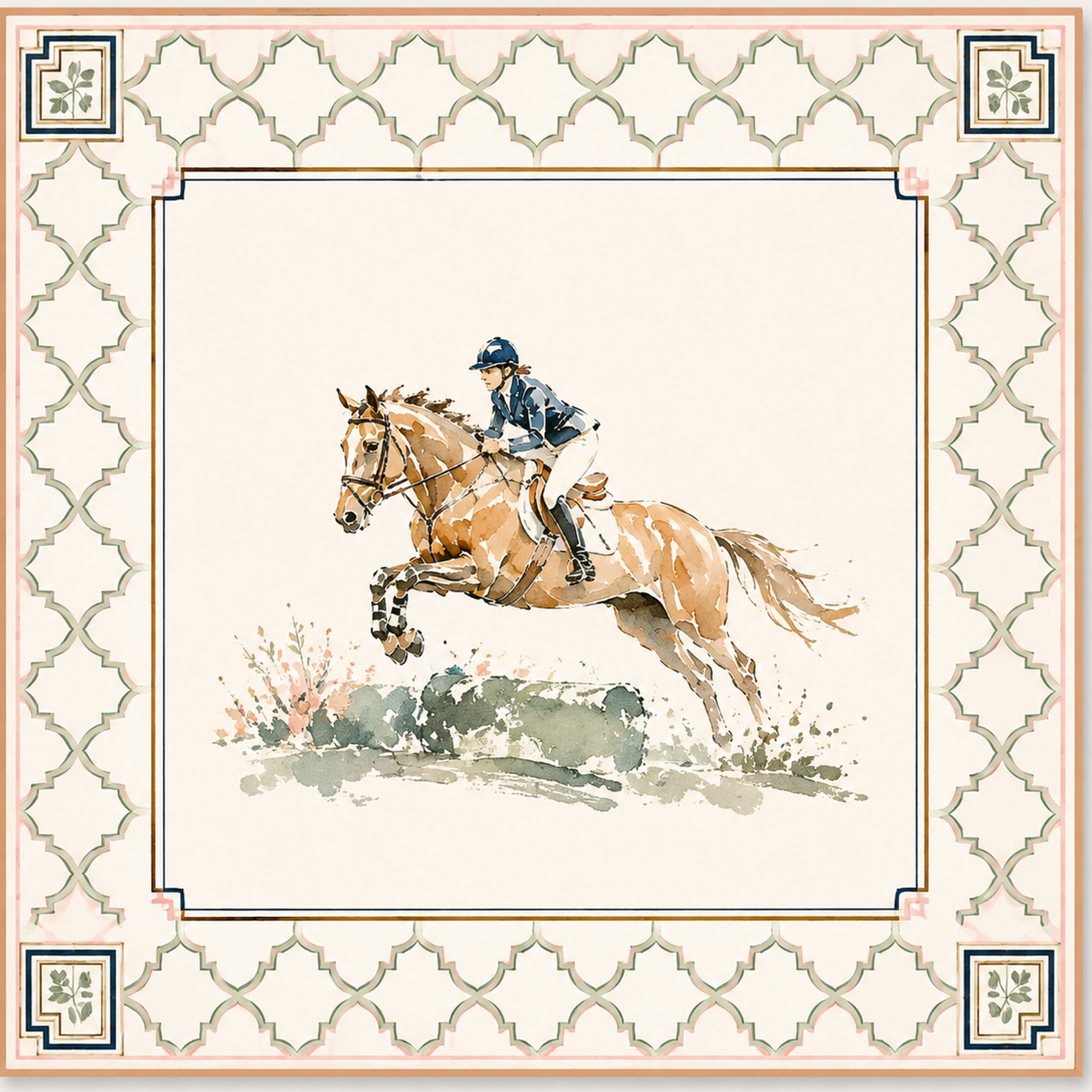 Trellis Run Equestrian Mahjong Mat