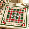 Christmas Tartan Premium Mahjong Mat | Made in USA