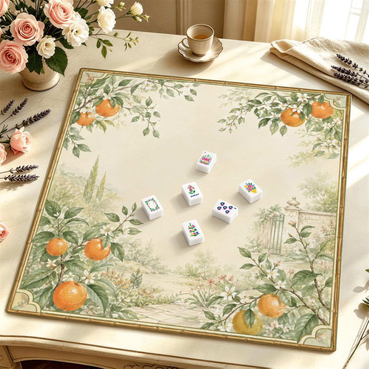 Orange Grove Premium Mahjong Mat | Made in USA