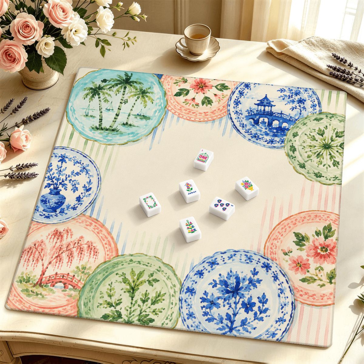 Garden Plates Premium Mahjong Mat | Made in USA