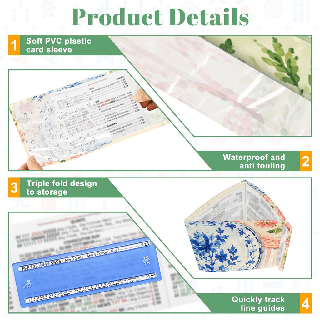 Sunday China 4 Mahjong Card Holder with Line Finder