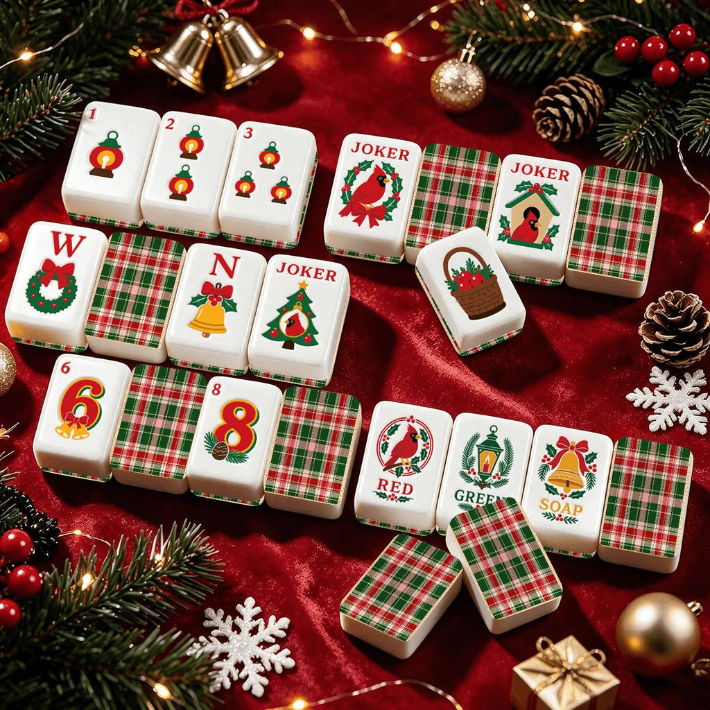 Christmas Cardinal American Mahjong Tiles Christmas