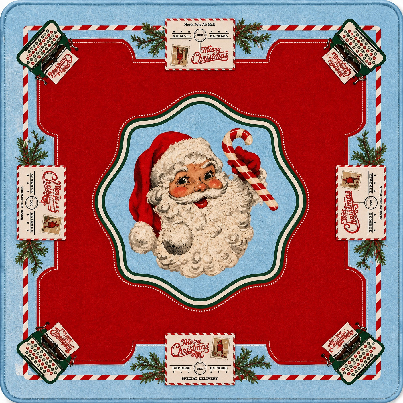 Vintage Santa Mahjong Mat